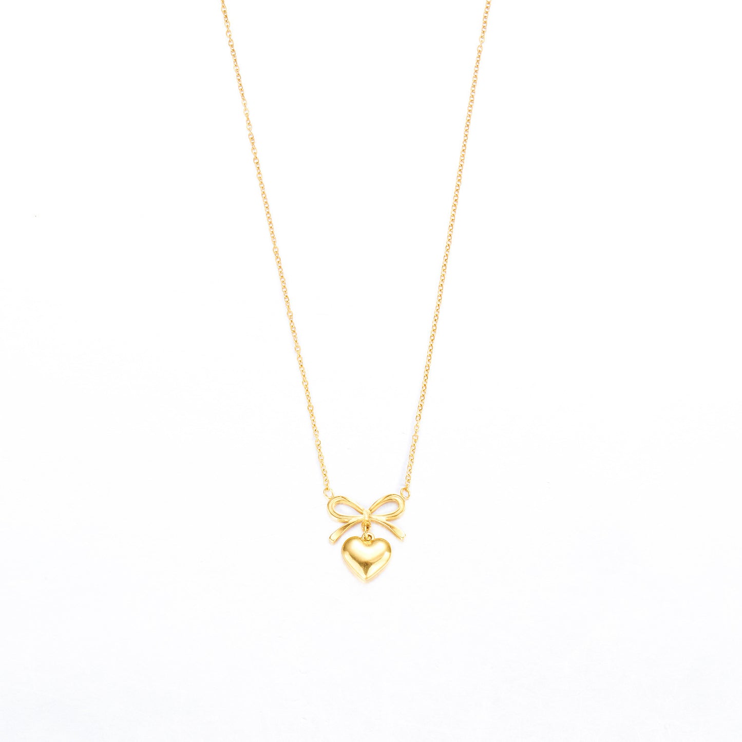 Cute Bowknot Love Stainless Steel Necklace Fashion Jewelry
